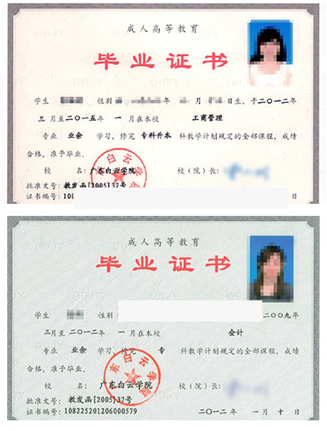 广州白云工商高级技工学校毕业证是怎么样的?